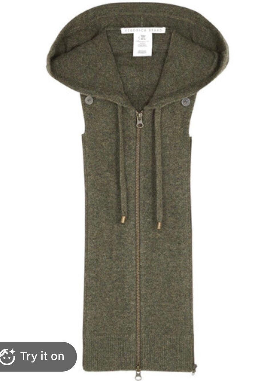 Veronica Beard Cashmere Hoodie Dickey in Army